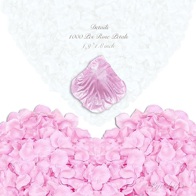 1000Pieces Rose Petals, Artificial Flower Petals Fake Rose Petals Silk Red Rose - Image 2