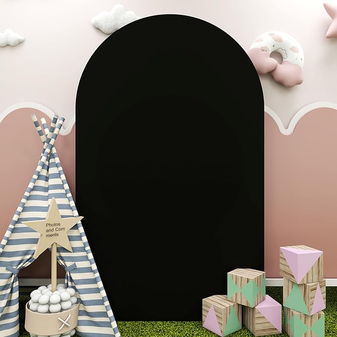 Black Arch Cover 4x7.2ft Arch-Backdrop-Cover Spandex Arched Covers Stretchy - Image 2