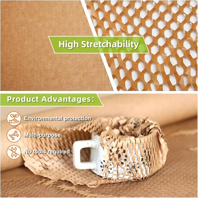 Honeycomb Packing Paper 20" x 420' Recyclable Cushion Packing Paper Expanding - Image 3