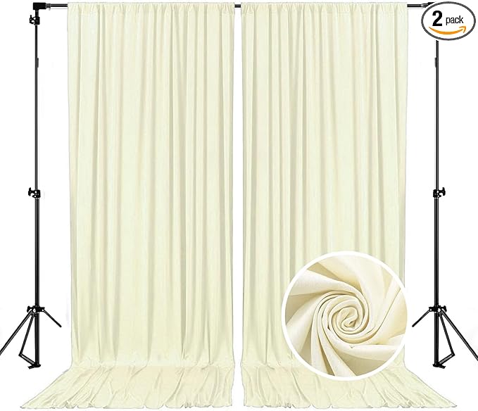 10 x 7 Feet Ivory Backdrop Curtain by ZEBMOON