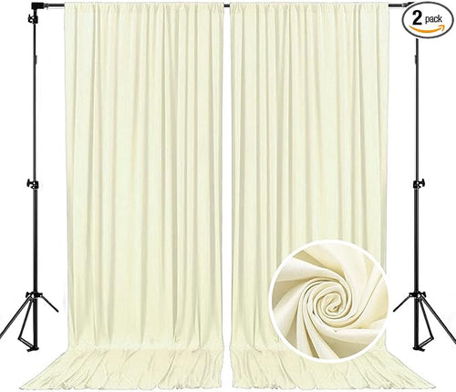 10 x 7 Feet Ivory Backdrop Curtain by ZEBMOON