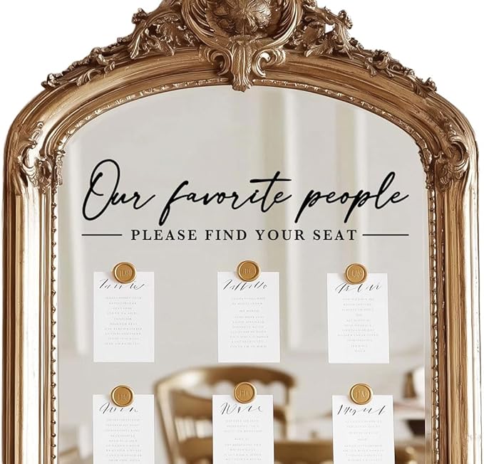 Our Favorite People Decal for Calligraphy Wedding Seating Chart Sign for Vinyl by DiscoverBeautifulGiftsHere