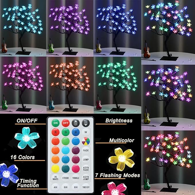 Pooqla 18 Inch 48 LED RGB Cherry Blossom Tree Light - Image 2