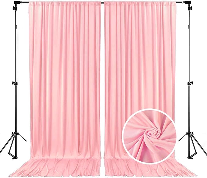10 x 7 Feet Peachy Backdrop Curtain by ZEBMOON