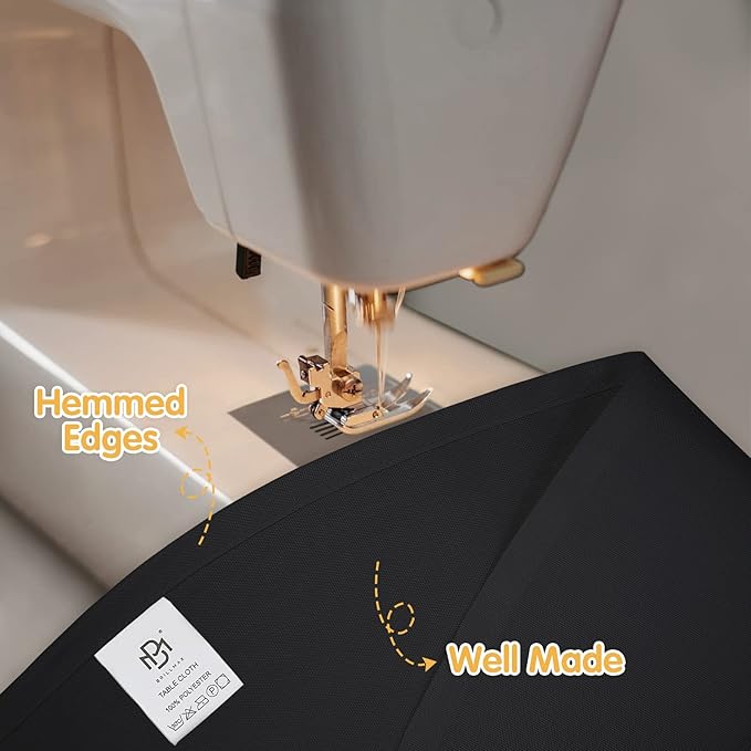 BRILLMAX 4 Pack Black Round Tablecloths 132 Inch - Image 4