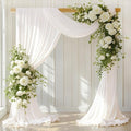 Ivory Wedding Arch Draping Fabric 2 Panels 30'' x 18FT Sheer Chiffon Arch by LINXTAR
