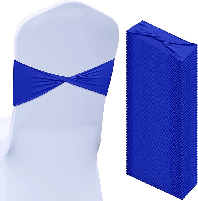 Kinlop 50 Pcs Spandex Chair Sashes Bows Chair Bands Slider Sashes by Kinlop