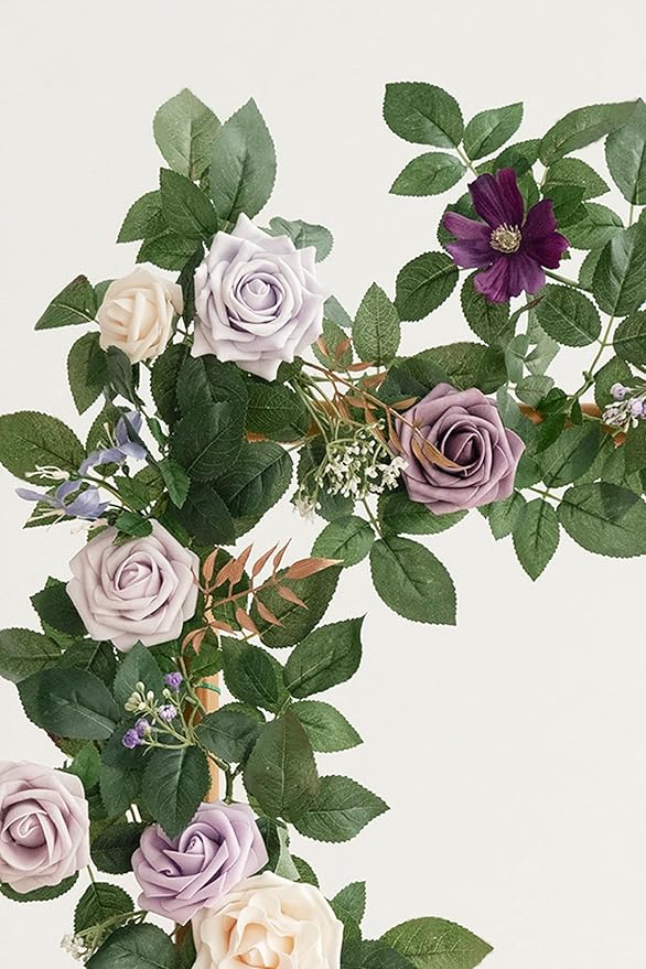 Ling's Moment 5FT Light Purple Artificial Flower Arch - Image 2