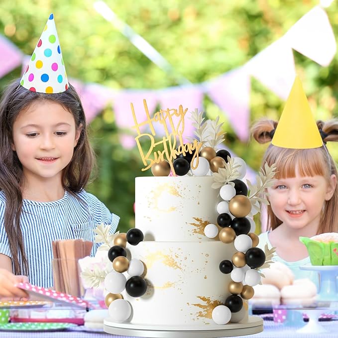 MIAHART Ball Cake Toppers Boho Grass Cake Topper Ball Cake Insert Decoration - Image 6