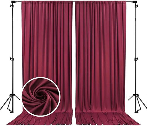 10 x 7 Feet Burgundy Backdrop Curtain by ZEBMOON