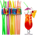 BLUE TOP 100pcs Umbrella Drink Straws 9.45 Inch Assorted Colors, Fancy Mini by BLUETOP