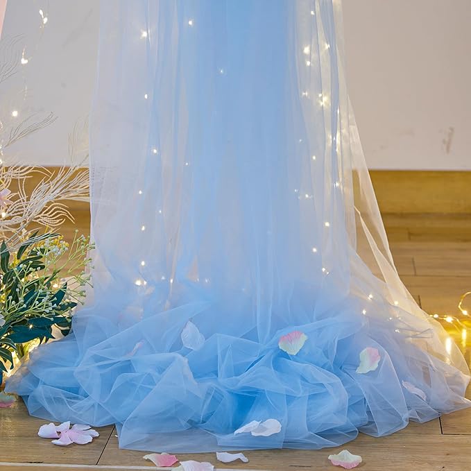 20x10ft Baby Blue Tulle Backdrop Curtains - Image 5