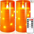 NURADA 3"x6"Flickering Flameless Candles: Built-in Star String Lights 3D Wick by NURADA
