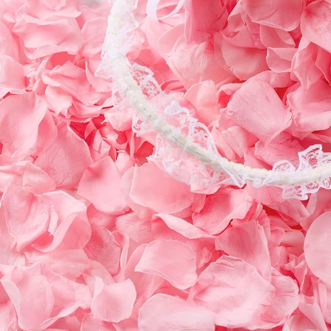 300 PCS Real Pink Dried Rose Petals Confetti by Eslibin