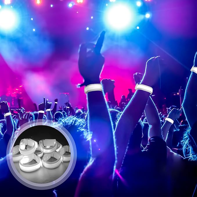 M.best 8pcs LED Light Up Bracelets Glow Flashing Wristbands Glow in The Dark - Image 6