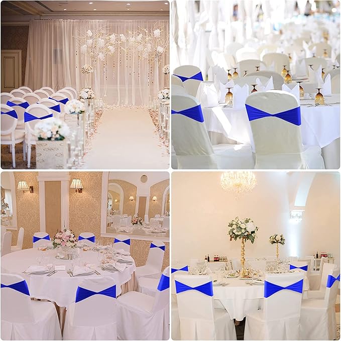 VDS Pack of 75 PCS | Gold | Spandex Chair Sashes Bows Without Buckle | Stretch - Image 8