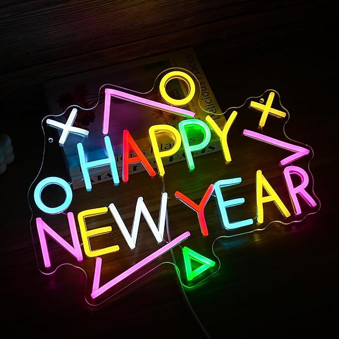 Happy New Year Neon Sign Exquisite And Beautiful New Year LED Light Up Sign - Image 5