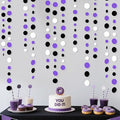 46Ft Purple Black Circle Dots Garlands Black Purple and White Polka Dot Hanging by pinkblume