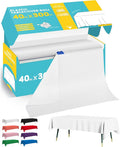 White Plastic Table Cover Roll - 40IN x 300FT by Niuara