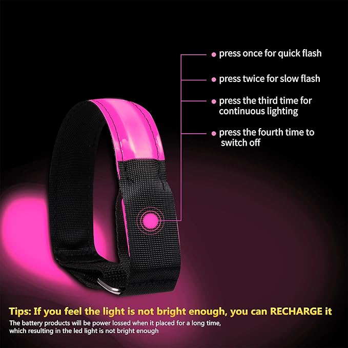 Rechargeable LED Armband for Running, Light Up LED Armband, High Visibility - Image 2