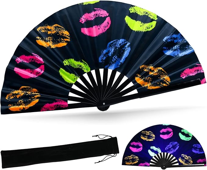 SYNTECSO Hand Fans for Women Foldable, Boots on The Ground Fan, Rave Fan for by SYNTECSO