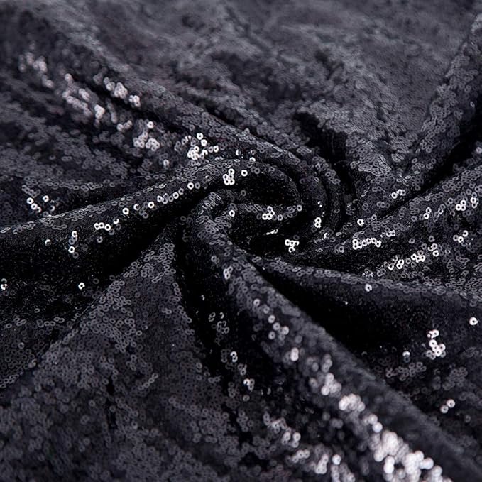 JYFLZQ Black Sequin Backdrop Curtains 8ft x 8ft 1 Panel Halloween Backdrop - Image 7