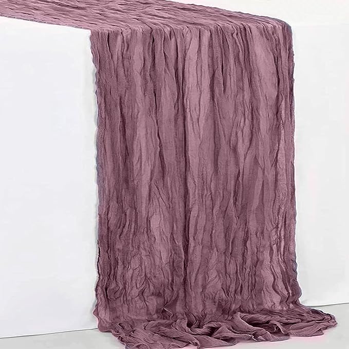 6 Pack Dusty Purple Cheesecloth Table Runner 35x120 Inch 10Ft Rustic Gauze - Image 7