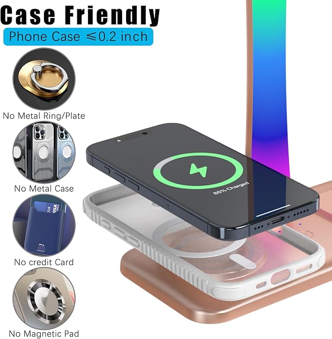 Headphone Stand with Wireless Charger, Gaming HeadsetStand with RGB Light Mode - Image 5