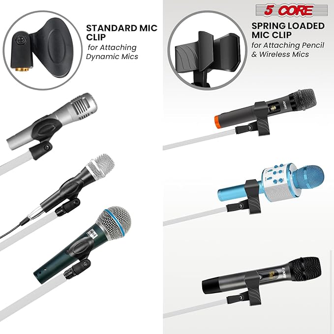5 Core Tripod Mic Stand Floor Adjustable 18 to 72 Inches Sturdy Boom Arm Holder - Image 6