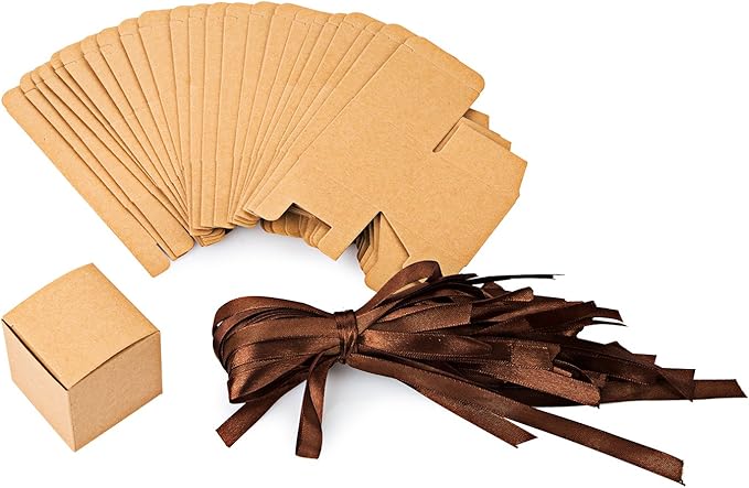 AWELL Kraft Gift Candy Box Bulk 2x2x2 inches - Image 5