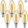FLSNT 40W Equivalent LED Chandelier Light Bulbs, Dimmable Amber LED B11 E12 by FLSNT