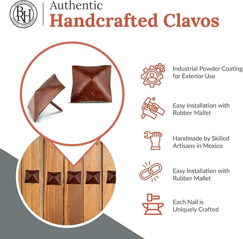 10 Pack 2" Square Head Iron Clavos Decorative Nails – Sealed Rusted – Handmade - Image 2