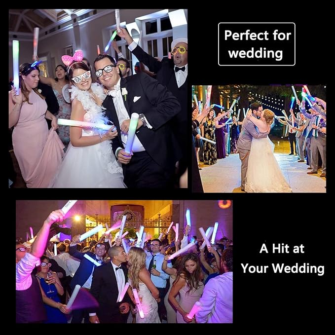 Glow Sticks Bulk-12 Pcs Light up Foam Sticks - Image 4
