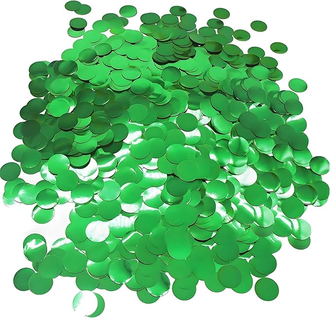 Green Round Foil Confetti Beautiful Metallic Table Confetti Glitter by Unknown