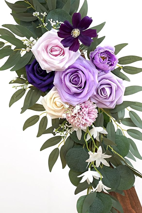 Faux Flower Swag Set of 2 for Wedding Welcome Signs Floral Decorations - Image 9