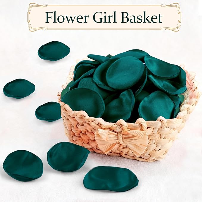Silk Flower Petals Emerald Green 300pcs - Image 3