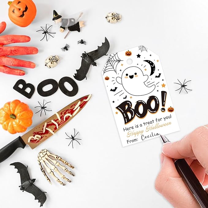 Aukolass 50Pcs Boo Gift Tags, Halloween Treat Tag - Image 4