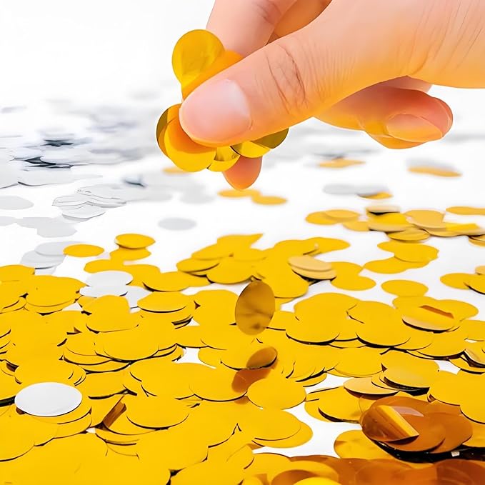 Gold Round Table Foil Confetti Beautiful Metallic Table Confetti Glitter - Image 3