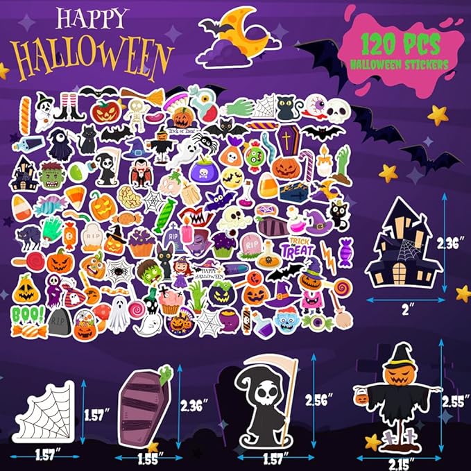 120 Pcs Halloween Stickers, Halloween Stickers - Image 3