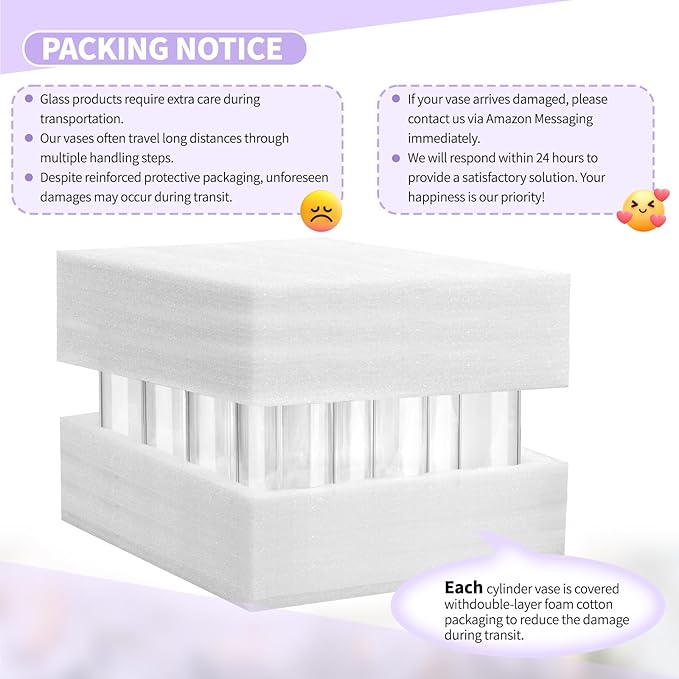 12Pack Glass Cylinder Vases for Centerpieces - Image 4