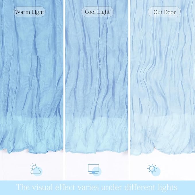 6 Pack Baby Blue Cheesecloth Table Runner 23x120 inch Rustic Boho Gauze Table - Image 3