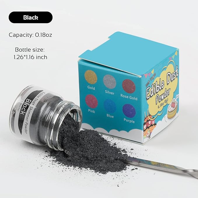 Jelife Black Edible Luster Dust - Image 2