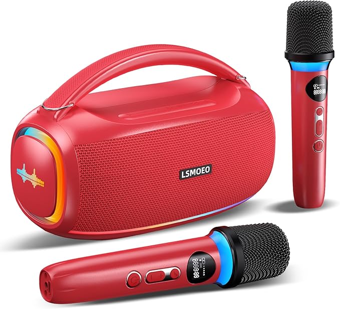 Karaoke Machine for Adults and Kids, Portable Bluetooth 2 Wireless Karaoke by CARUDI
