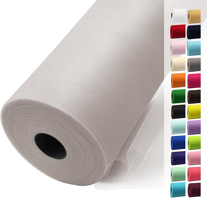 Glacier Gray Tulle Fabric Rolls 54 Inch by 40 Yards Tulle Bolt Spool by IONTACH