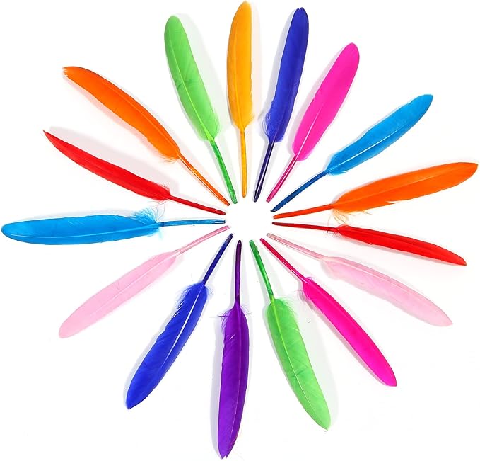 FeelfunFeather 120pcs Mix Colur Goose Cochettes Feather 4-6 inch 10-15cm Bulk - Image 3