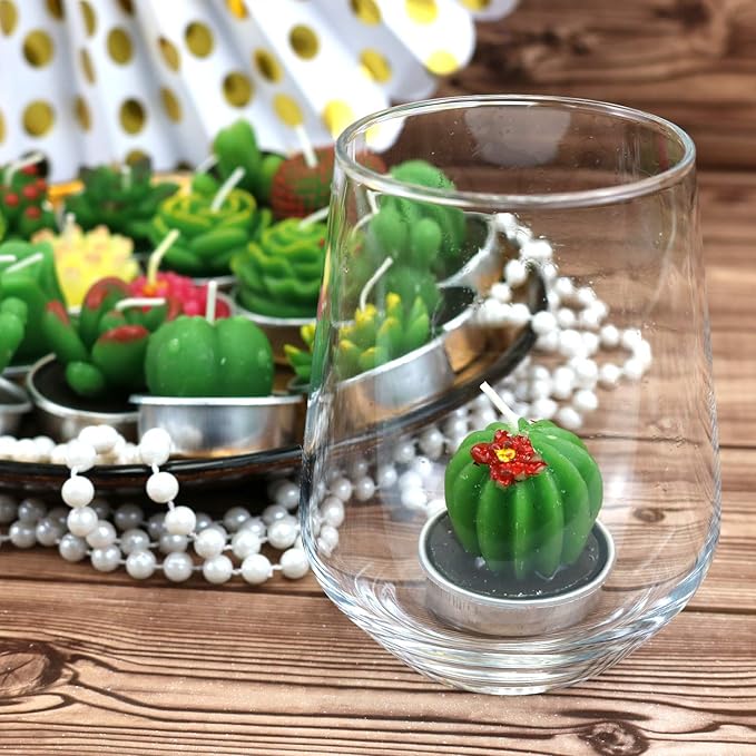 GIFTEXPRESS 18 Pcs Succulent Cactus Candles No Repeat Style, Delicate Smokeless - Image 4