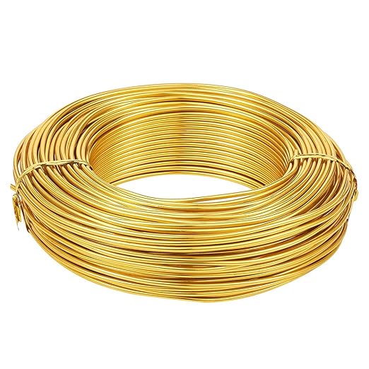 Fashewelry 114 Feet 10 Gauge Aluminum Wire Gold Bendable Metal Craft Wire by FASHEWELRY
