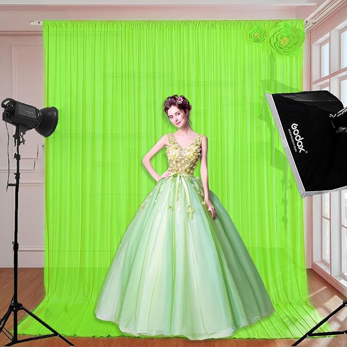 10 x 10 Feet Light Green Backdrop Curtain - Image 5