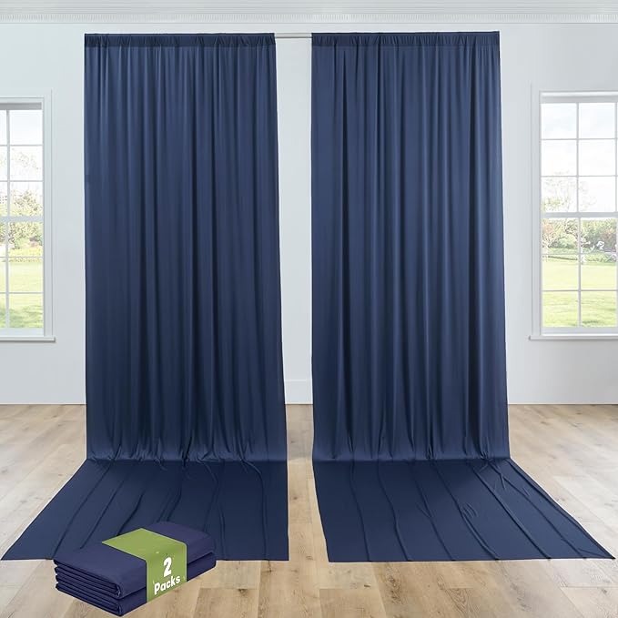 PartyVillage 10ft×15ft Navy Blue Backdrop Curtain - Image 2