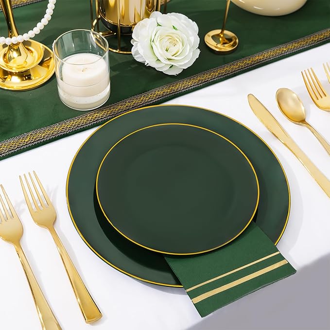 NOCCUR 350PCS Green Plastic Plates - Image 3